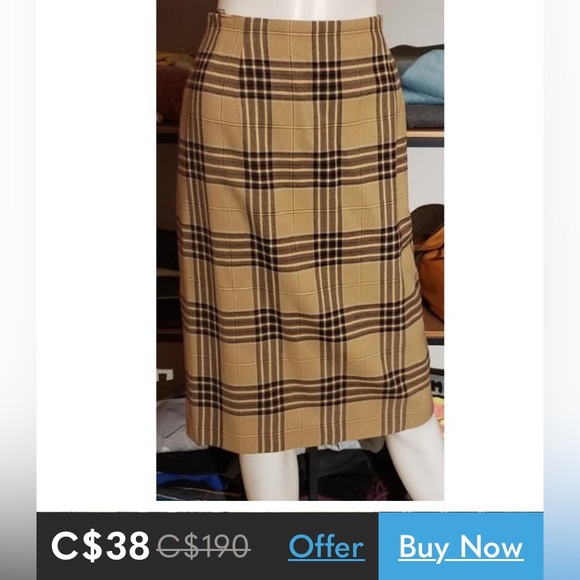 Vintage 90’s black/white Houndstooth 100% pure wool! Frey hem. Size 16 - Picture 16 of 17